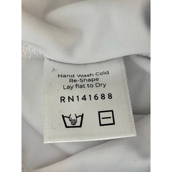 SweetHoney Micah Crop Rash Guard Swim Long Sleeve American Floral Red Blue Cream - Picture 10 of 10